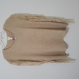 Chicos Fringe Poncho, Size L/XL